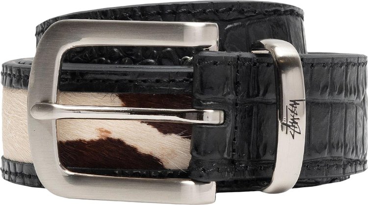 Stussy Leather Overlay Belt 'Black'