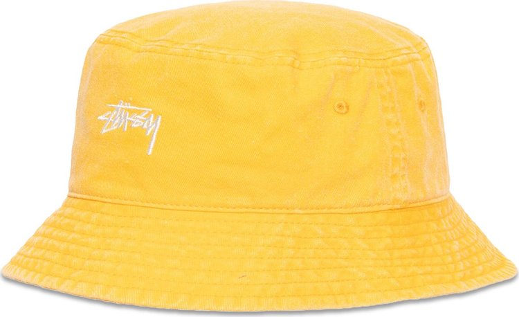 Stussy Washed Stock Bucket Hat Gold