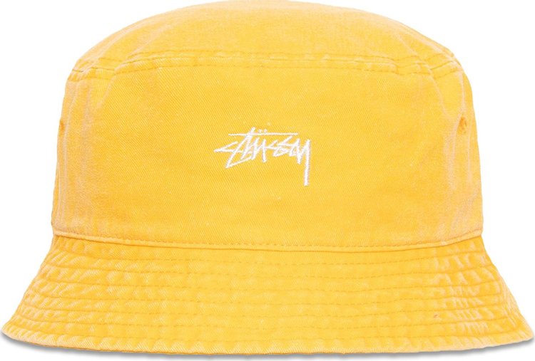 Stussy Washed Stock Bucket Hat Gold