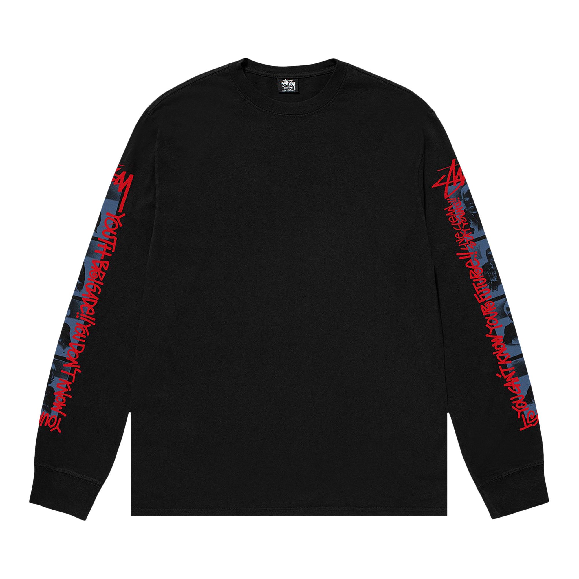 ★【STUSSY】★YOUTH BRIGADE PIGMENT DYED LS TE.E★ Buy Stussy Youth Brigade Pigment Dyed Long-Sleeve Tee 'Black