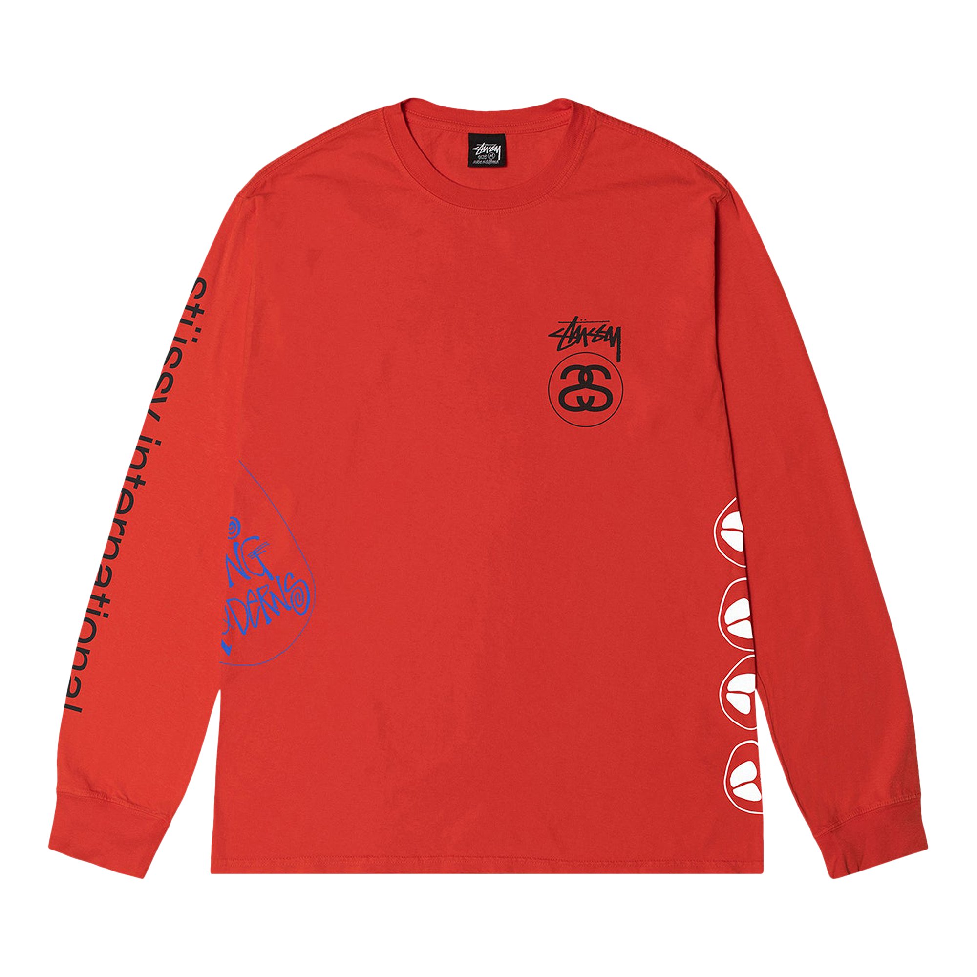 Stussy Test Strike Pigment Dyed Long-Sleeve Tee 'Tomato'