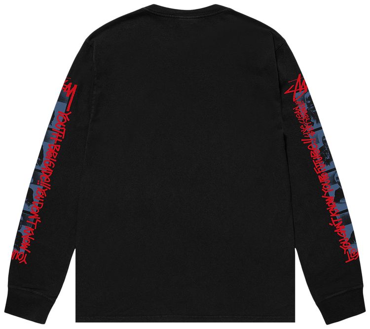 Stussy Youth Brigade Pigment Dyed Long Sleeve Tee Black