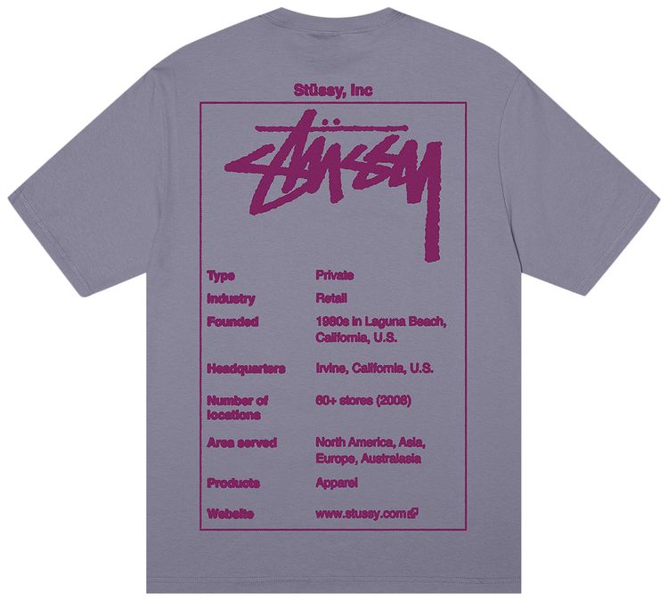 Stussy Wiki Tee Mauve