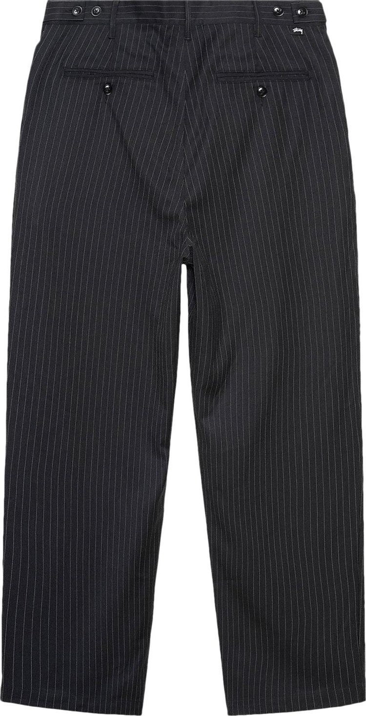 Stussy Stripe Volume Pleated Trouser Black