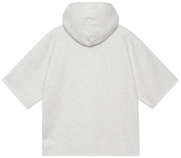 Stussy Short Sleeve Boxy Cropped Hoodie Ash Heather