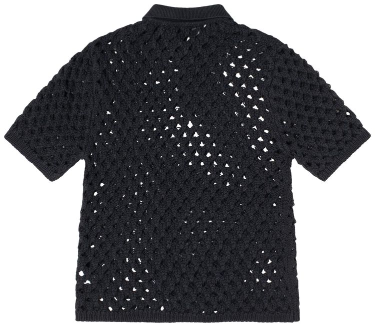 Stussy Big Mesh Polo Sweater Black
