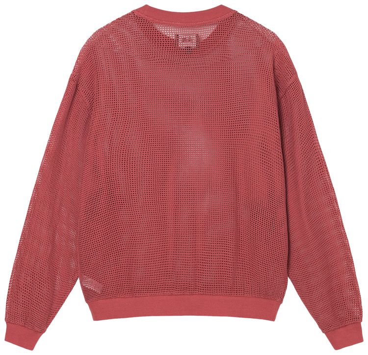 Stussy Mesh Long Sleeve Crew Red