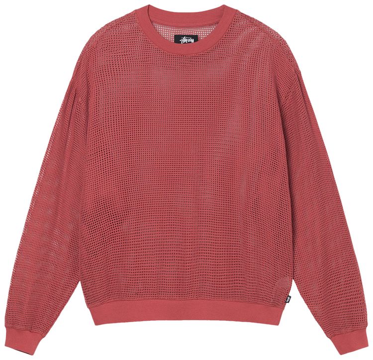 Stussy Mesh Long Sleeve Crew Red