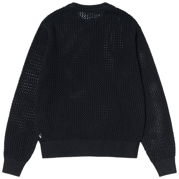 Stussy Pigment Dyed Loose Gauge Sweater Solid Black