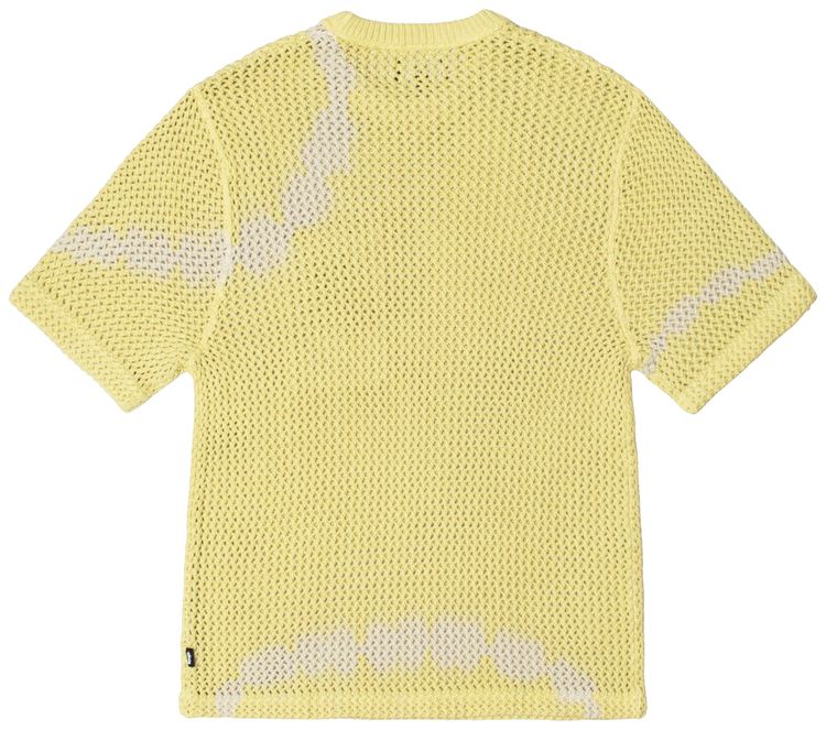 Stussy ODyed Heavyweight Mesh Crew Tie Dye Yellow