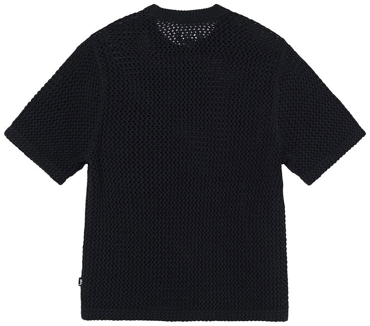 Stussy ODyed Heavyweight Mesh Crew Solid Black