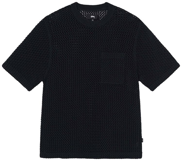 Stussy ODyed Heavyweight Mesh Crew Solid Black