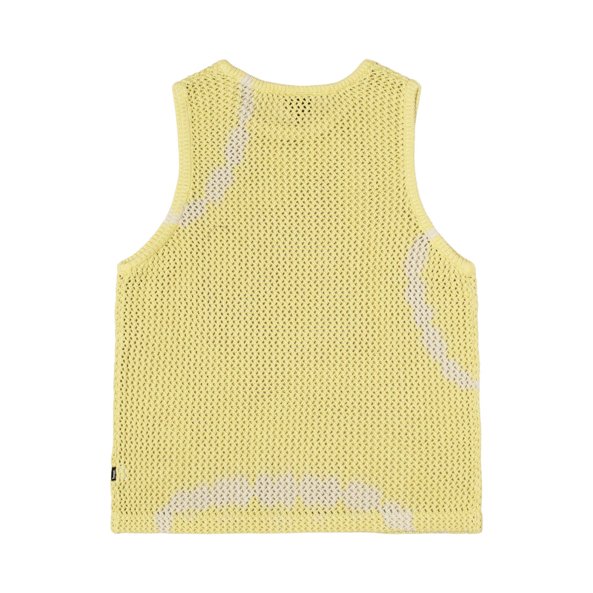 Buy Stussy O'Dyed Heavyweight Mesh Tank 'Tie Dye Yellow' - 117126