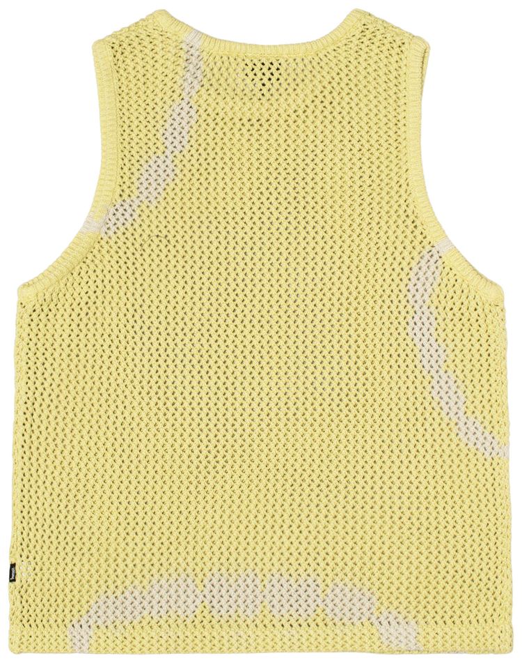 Stussy ODyed Heavyweight Mesh Tank Tie Dye Yellow