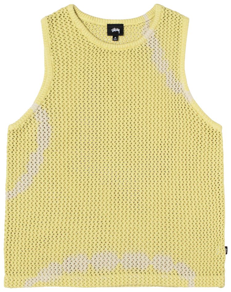 Stussy ODyed Heavyweight Mesh Tank Tie Dye Yellow