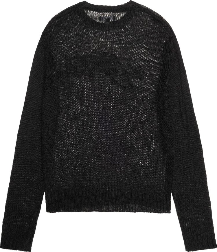 Stussy Loose Knit Logo Sweater Black