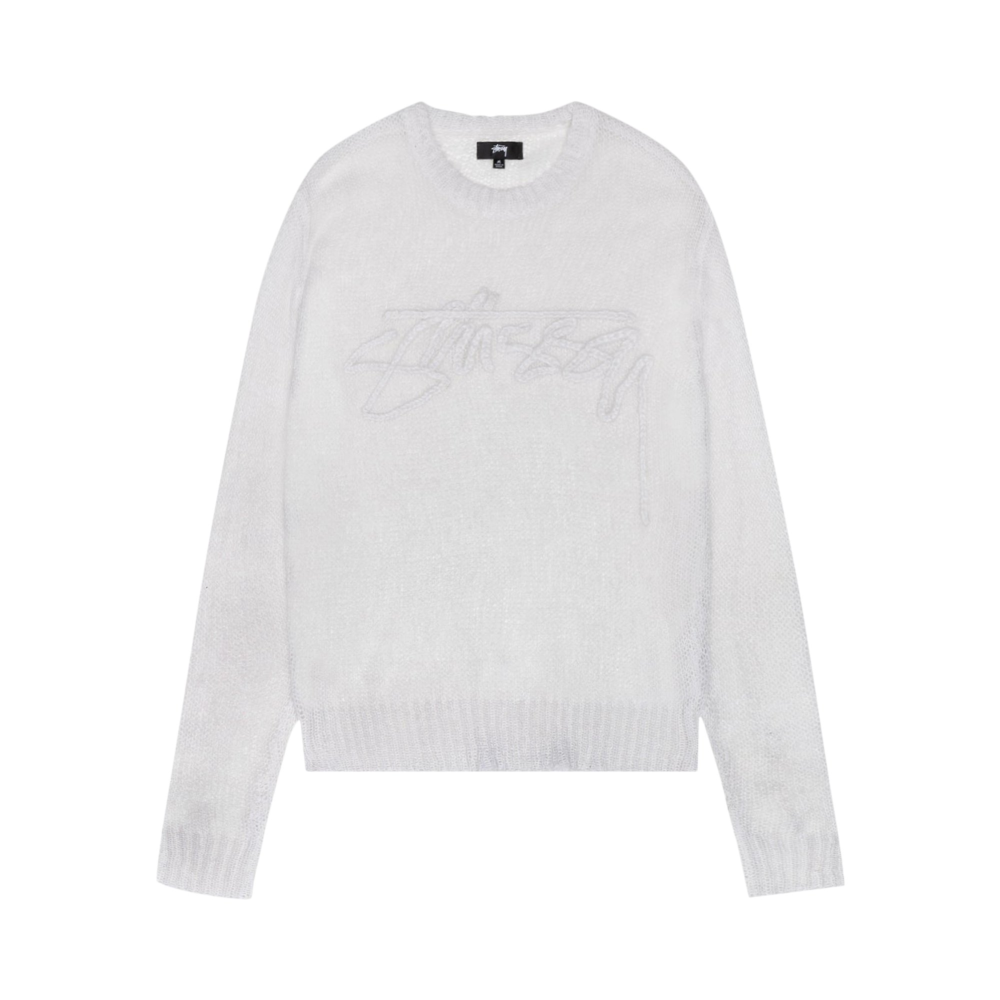 Buy Stussy Loose Knit Logo Sweater 'Bone' - 117180 BONE - White | GOAT