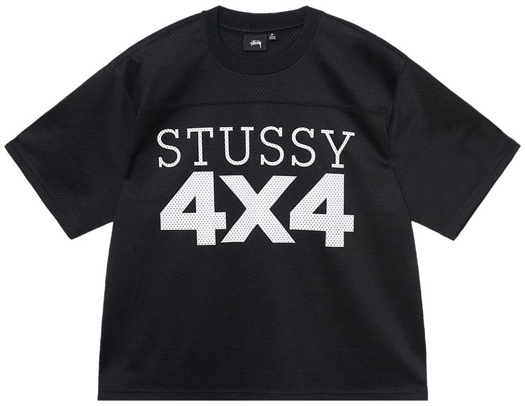 Stussy 4X4 Mesh Football Jersey Black