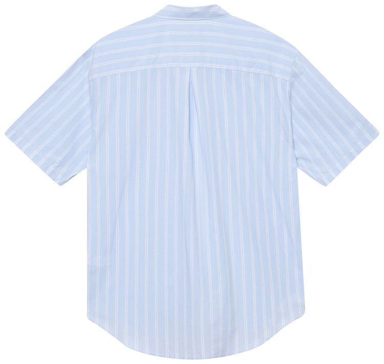 Stussy Boxy Striped Short Sleeve Shirt Light Blue Stripes