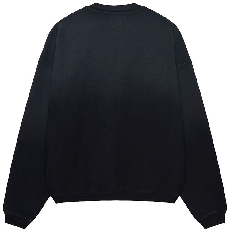 Stussy Sun Faded Oversized Crew Black