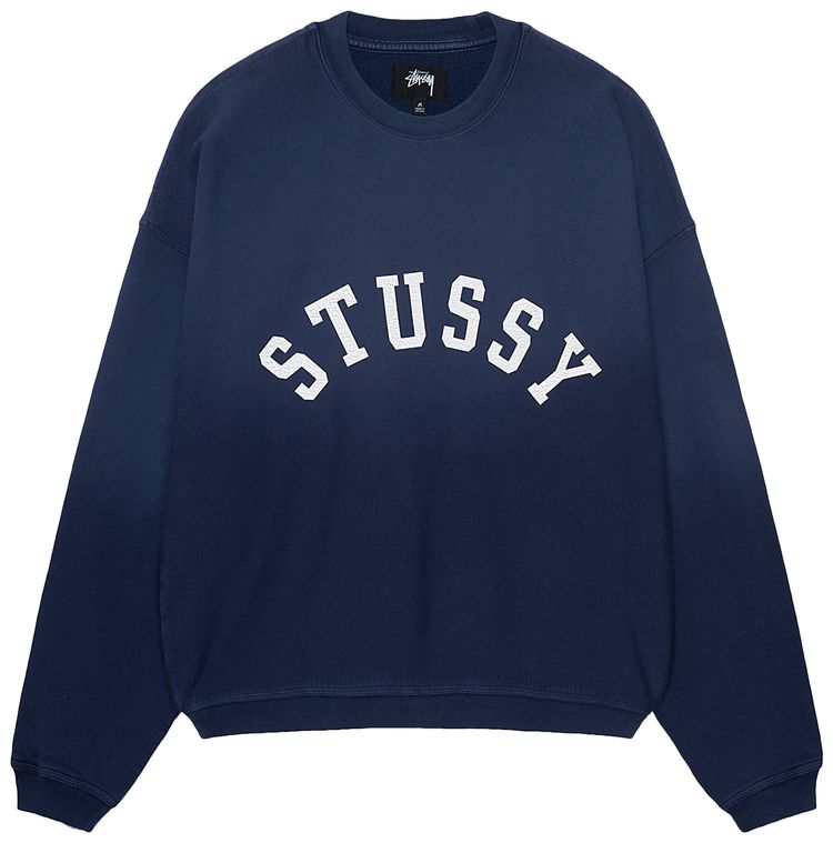 Stussy Sun Faded Oversized Crew Navy