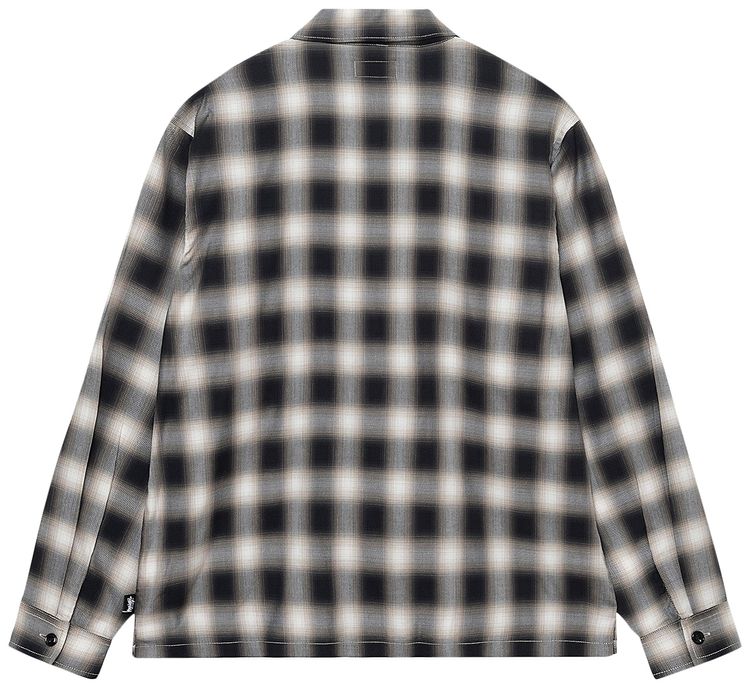 Stussy Eddie Plaid Zip Shirt Black