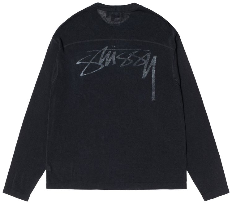 Stussy Lightweight Football Crew Black