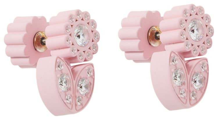 Bottega Veneta Floral Drop Earrings Pink