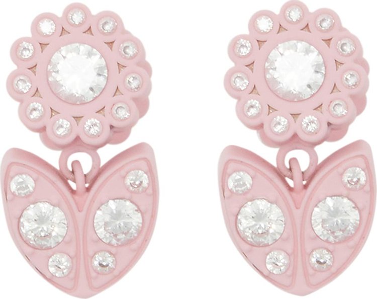 Bottega Veneta Floral Drop Earrings 'Pink'