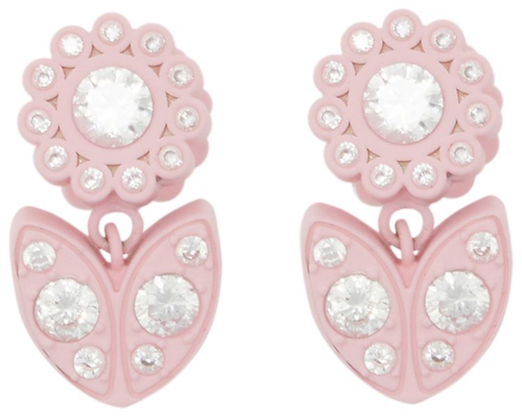 Bottega Veneta Floral Drop Earrings Pink