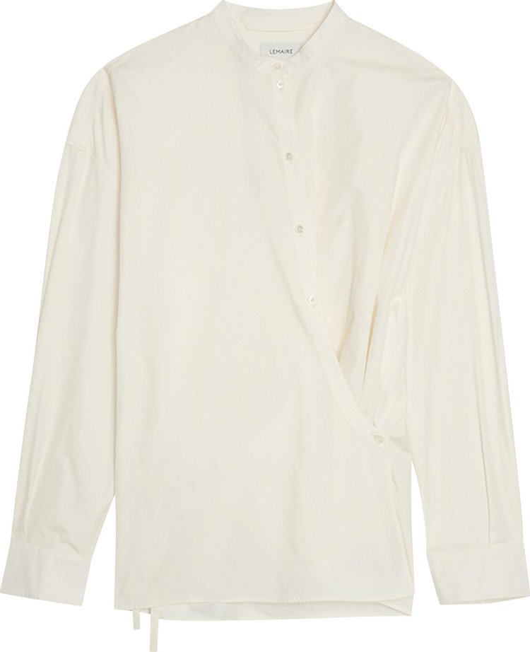 Lemaire Officer Collar Twisted Shirt 'Chalk'