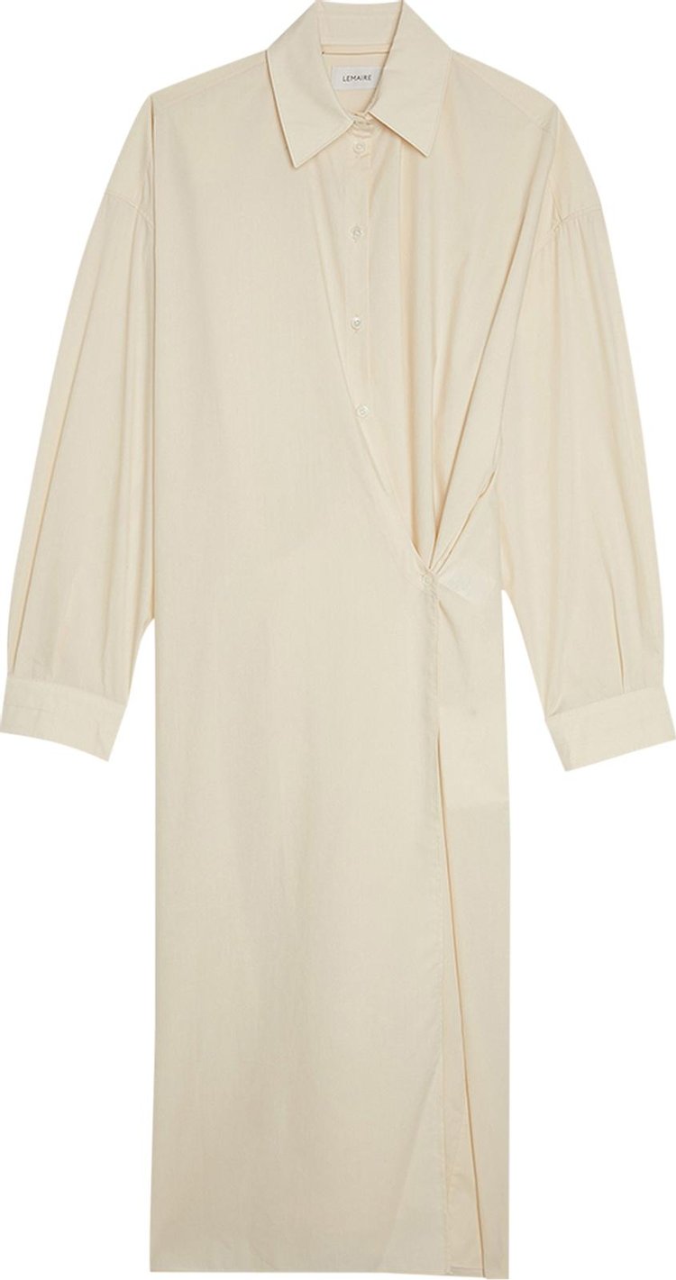 Lemaire Straight Collar Twisted Dress 'Cream'