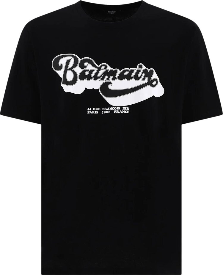 Balmain Bulky Fit 70s T-Shirt 'Noir/Blanc'