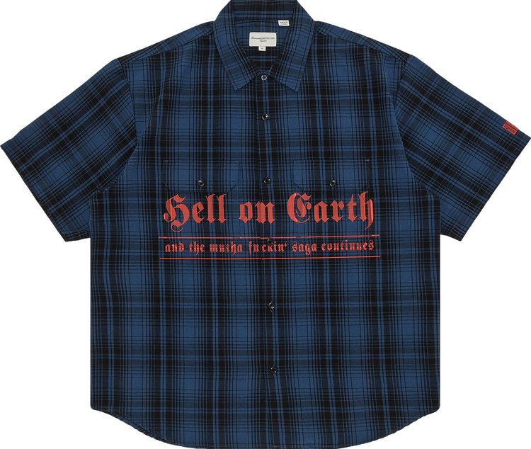 Supreme x Bernadette Corporation Short-Sleeve Work Shirt 'Navy Plaid'