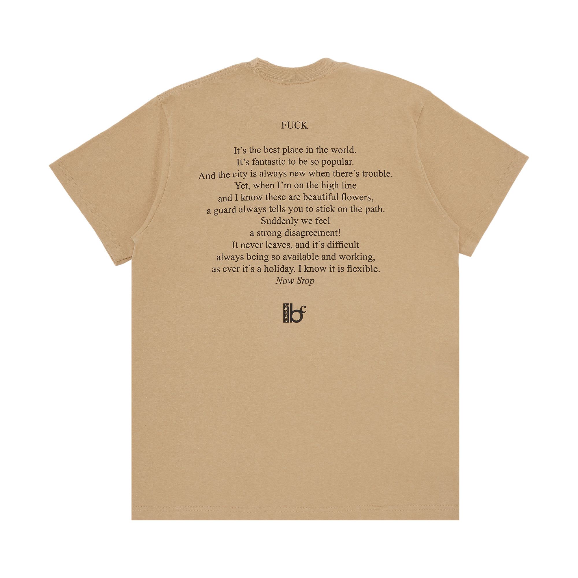 【SUPREME】 Bernadette Corporation Fuck T-Shirt Khaki Supreme Bernadette Corporation Fuck Tee Khaki Men's - SS23 - US