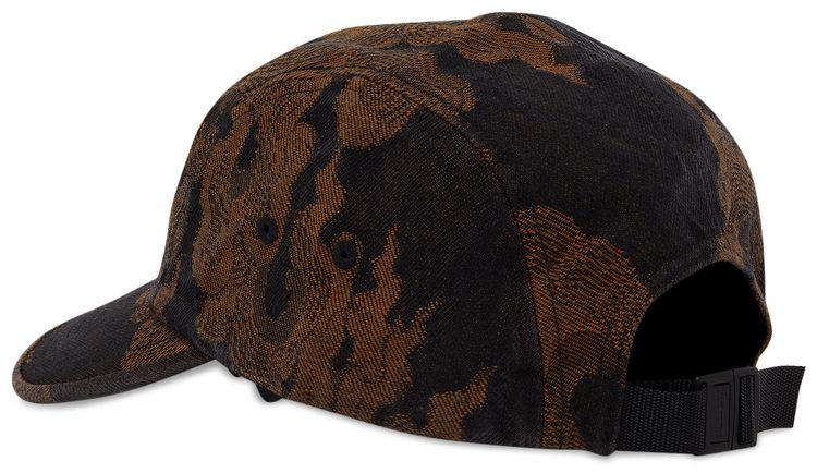 Supreme Flames Jacquard Denim Camp Cap Washed Black