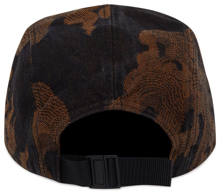 Supreme Flames Jacquard Denim Camp Cap Washed Black