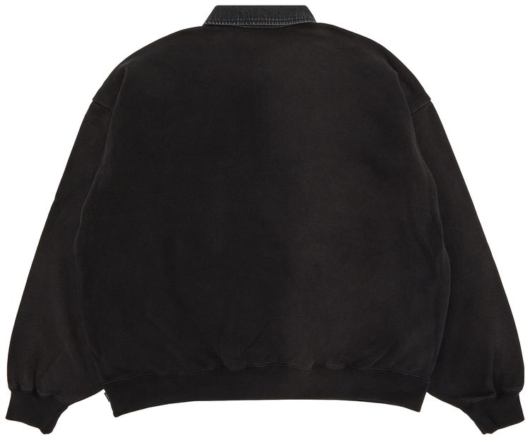 Supreme Denim Collar Half Zip Sweatshirt Black