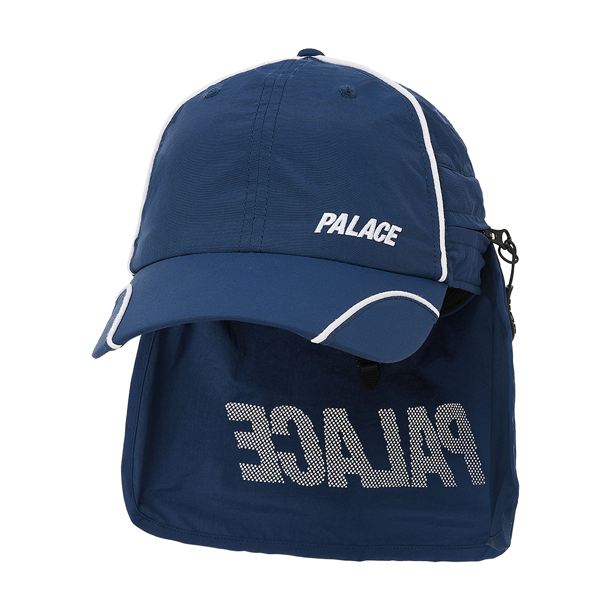 Buy Palace Font Zip Shell Neck Saver 6-Panel 'Navy