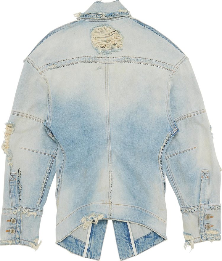 The Attico Pocket Denim Jacket Blue