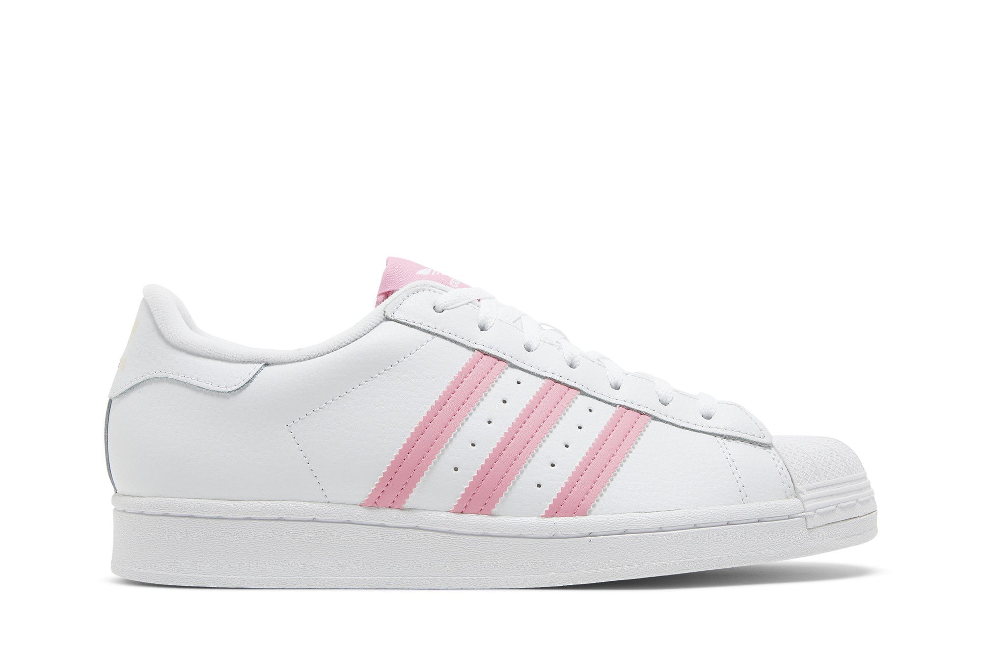 Adidas shoes white with pink stripes on sale