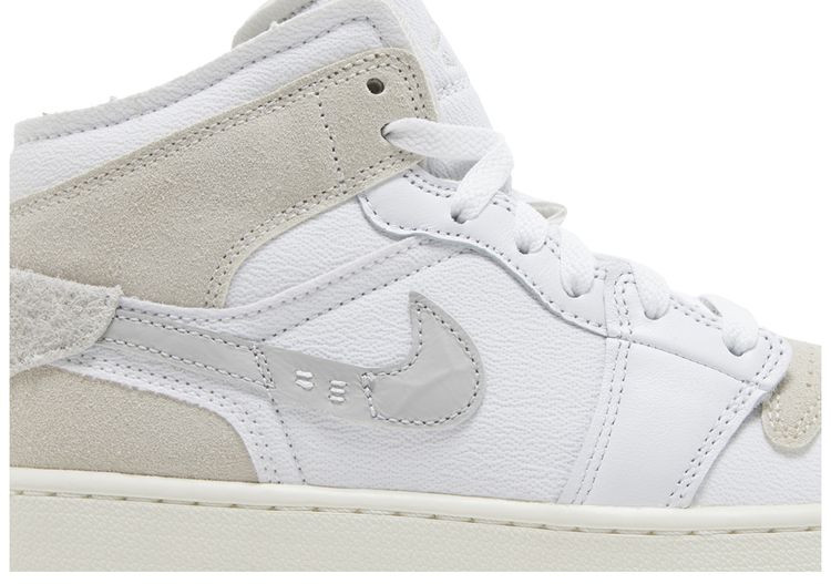Air Jordan 1 Mid SE Craft GS Inside Out   White Sail