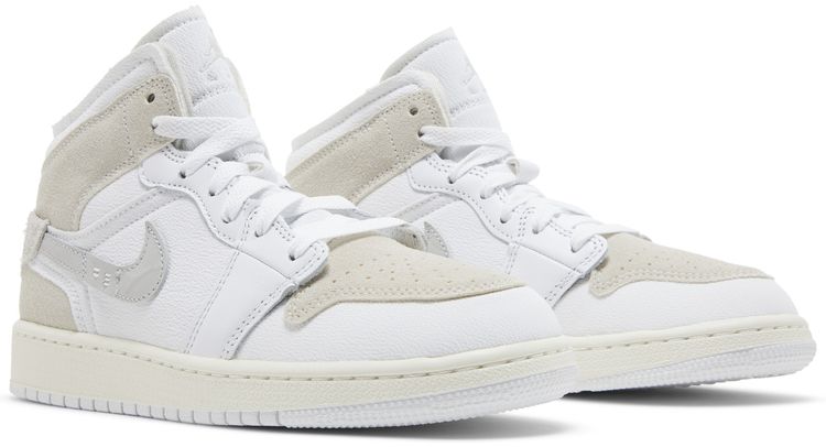 Air Jordan 1 Mid SE Craft GS Inside Out   White Sail