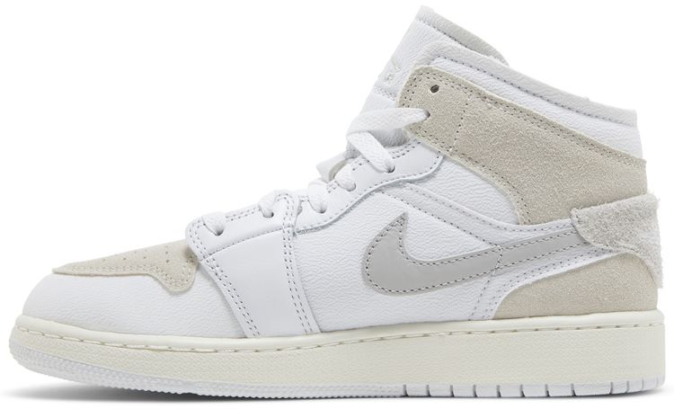 Air Jordan 1 Mid SE Craft GS Inside Out   White Sail