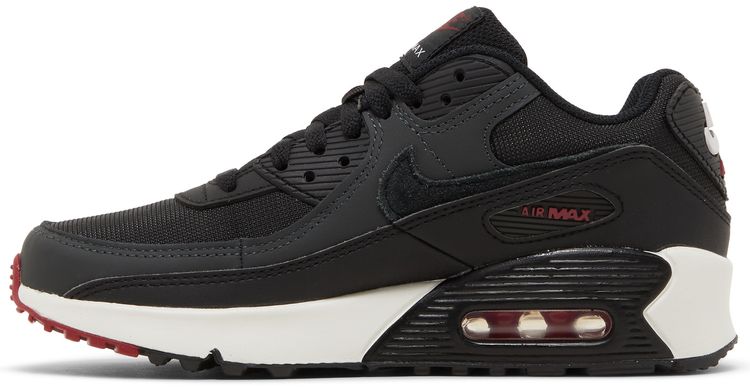 Nike Air Max 90 Leather GS Anthracite Team Red
