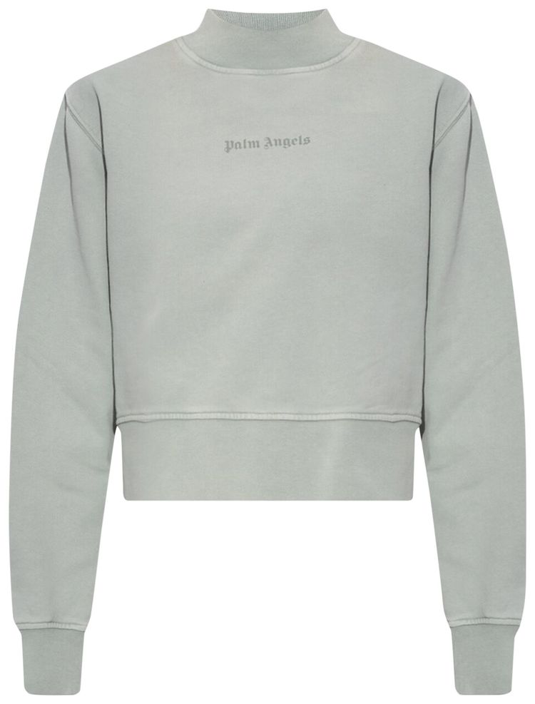 Palm Angels GD Reversed Logo Fitted Crewneck Light Grey