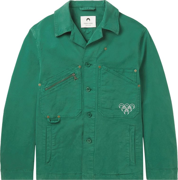 Marine Serre Workwear Jacket 'Evergreen'