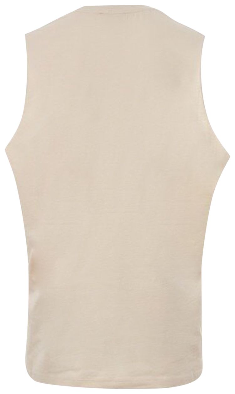 Raf Simons Sleeveless Oversized T Shirt Lets Drink The Sea Beige