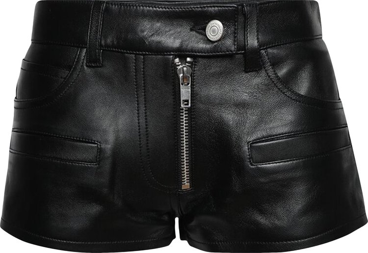 Courrèges Vintage Leather Shorts 'Black'