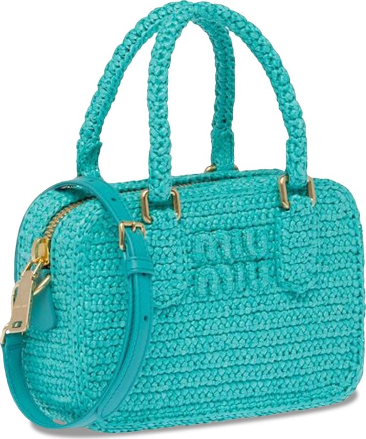 Miu Miu Crochet Top Handle Bag Jade Green